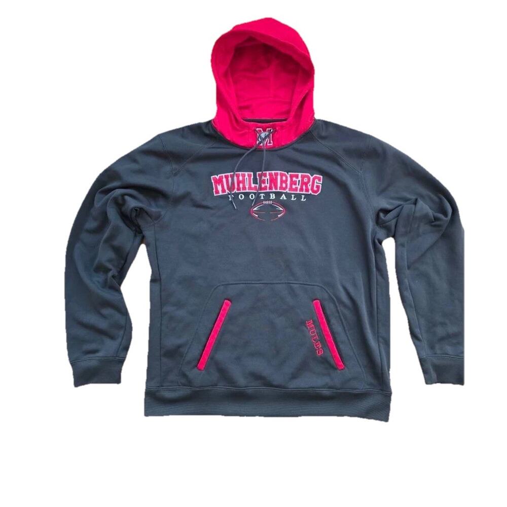 X-Grain "Muhlenberg football" Sportswear Pullover Hoodie Red/Black XL A001614